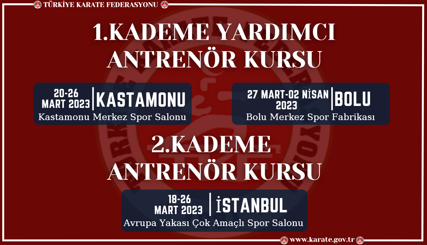 1. VE 2. KADEME ANTRENÖR KURSU